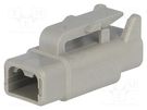 Connector: wire-wire; DTM; female; plug; for cable; PIN: 2; grey DEUTSCH