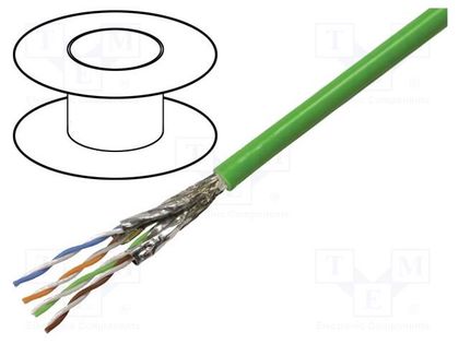 Wire; S/FTP; industrial Ethernet,PROFINET; 6a; solid; Cu; PVC HARTING 09456001220