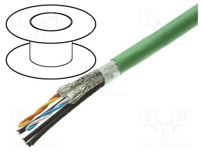 Wire; hybrid; industrial Ethernet,PROFINET; 5; stranded; Cu; FRNC HARTING 09456000310