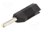 Plug; 4mm banana; 16A; 50VDC; black; for cable; 2.5mm2; screw DELTRON