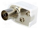 Plug; coaxial 9.5mm (IEC 169-2); female; angled 90°; for cable 