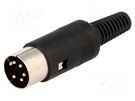 Plug; DIN; male; PIN: 5; Layout: 240°; straight; for cable; soldering NINIGI