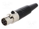 Plug; XLR mini; female; PIN: 6; for cable; soldering; 1.2A; 0.38mm2 AMPHENOL