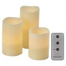LED decoration – 3x wax candle, 3x 3x AAA, indoor, vintage, controller, EMOS