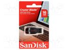Pendrive; USB 2.0; 16GB; USB A; CRUZER BLADE SANDISK