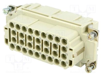 Connector: HDC; female; Han EE; PIN: 32; 32+PE; size 16B; crimped HARTING 09320323101