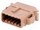 Connector: wire-wire; DTM; female; plug; for cable; PIN: 12; brown DEUTSCH