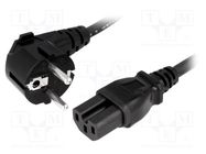 Cable; 3x1mm2; CEE 7/7 (E/F) plug angled,IEC C15 female; rubber LIAN DUNG