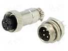 Socket,plug; microphone MINI; male,female; PIN: 5; MINI; soldering CONNFLY