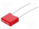 Capacitor: polyester; 10nF; 40VAC; 63VDC; 5mm; ±5%; 2.5x6.5x7.2mm WIMA