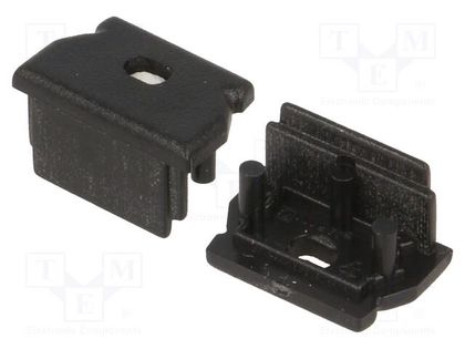 Cap for LED profiles; black; 2pcs; ABS; with hole; UNI12 TOPMET TOP-A1100002
