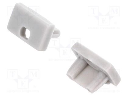Cap for LED profiles; grey; 2pcs; ABS; with hole; SLIM8 TOPMET TOP-89160022