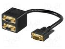 Cable; D-Sub 15pin HD socket x2,D-Sub 15pin HD plug; black Goobay