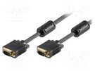 Cable; D-Sub 15pin HD plug,both sides; 2m; black Goobay