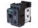 Contactor: 3-pole; NO x3; Auxiliary contacts: NO + NC; 230VAC; 17A SIEMENS
