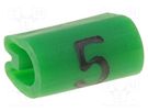 Markers; Marking: 5; 1.5÷2mm; PVC; green; -45÷70°C; leaded TE Connectivity
