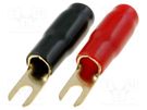 Terminal: fork; M5; 22mm2; gold-plated; insulated; red and black 4CARMEDIA