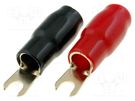 Terminal: fork; M4; 16mm2; gold-plated; insulated; red and black 4CARMEDIA