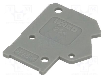 End plate; H: 15.7mm; grey; Features: assembling possibility; 254 WAGO 254-100