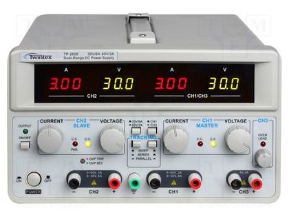 Power supply: laboratory; switched-mode,multi-channel; 0÷30VDC TWINTEX TP-2606