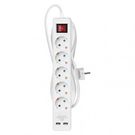 Extension Cord 3 m / 5 sockets / switch / white / PVC / with USB / 1.5 mm2, EMOS