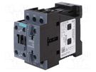 Contactor: 3-pole; NO x3; Auxiliary contacts: NO + NC; 24VDC; 40A SIEMENS