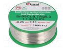 Soldering wire; Sn99Ag0,3Cu0,7; 0.25mm; 100g; lead free; reel CYNEL