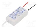 Power supply: switched-mode; LED; 12W; 12VDC; 1A; 185÷265VAC; IP40 GOVENA