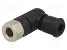 Connector: M8; female; PIN: 4; angled 90°; for cable; plug; 4A; IP67 HARTING