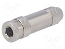 Connector: M8; female; PIN: 3; straight; shielded; for cable; plug TE Connectivity