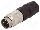 Connector: M16; plug; male; soldering; for cable; PIN: 5; 5A; 100V AMPHENOL