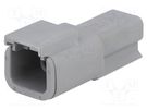 Connector: wire-wire; ATM; male; plug; for cable; PIN: 2; grey; IP67 AMPHENOL