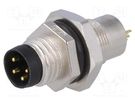 Connector: M8; male; PIN: 4; for panel mounting,rear side nut AMPHENOL LTW