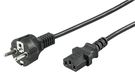 IEC Cord, 2 m, Black, 2 m - safety plug (type F, CEE 7/7) > Device socket C13 (IEC connection)