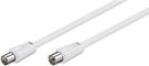 Antenna Cable (80 dB), Double Shielded, 1.5 m, white - coaxial plug > coaxial socket (fully shielded)