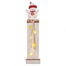 LED decoration, wooden – snowman, 46 cm, 2x AA, indoor, warm white, timer, EMOS