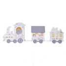 LED decoration, wooden – train, 2x AA, 14 cm, indoor, warm white, timer, EMOS