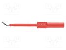 Probe tip; 1A; red; Socket size: 4mm; Plating: nickel plated; 3mΩ SCHÜTZINGER