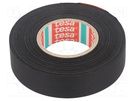 Tape: textile; W: 19mm; L: 25m; Thk: 160um; Automotive; rubber; black TESA
