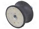 Vibration damper; M10; Ø: 50mm; rubber; L: 30mm; Thread len: 28mm ELESA+GANTER