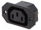 Connector: AC supply; socket; female; 10A; 250VAC; IEC 60320 