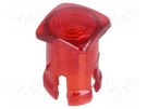LED lens; square; red; lowprofile; 5mm KEYSTONE