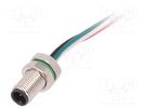 Connector: M5; socket; male; cables; PIN: 4; IP67; 60V; 100mm; 1A BULGIN