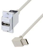 USB CABLE, 2.0 A PLUG-RCPT, 12", GREY