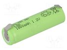 Re-battery: Ni-MH; AA; 1.2V; 1800mAh; soldering lugs; Ø14.2x50mm JJJ
