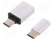 Adapter; USB 2.0,USB 3.0; Enclos.mat: aluminium LOGILINK