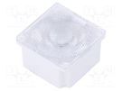 LED lens; square; polycarbonate; transparent; 45°; Colour: white LEDIL