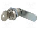 Lock; zinc and aluminium alloy; 22mm; Key code: 1333; 90° RST ROZTOCZE
