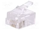 Plug; RJ11; PIN: 4; unshielded; gold-plated; Layout: 6p4c; for cable LOGILINK
