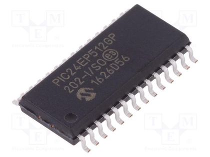 IC: PIC microcontroller; Memory: 512kB; SRAM: 48kB; 3÷3.6VDC; SMD MICROCHIP TECHNOLOGY 24EP512GP202-ISO